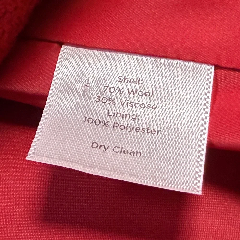 Talbots Red Textured Herringbone Blazer Jacket Petite‎ 8P Wool Blend